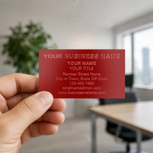 Red Business Cards with Raised Spot Gloss