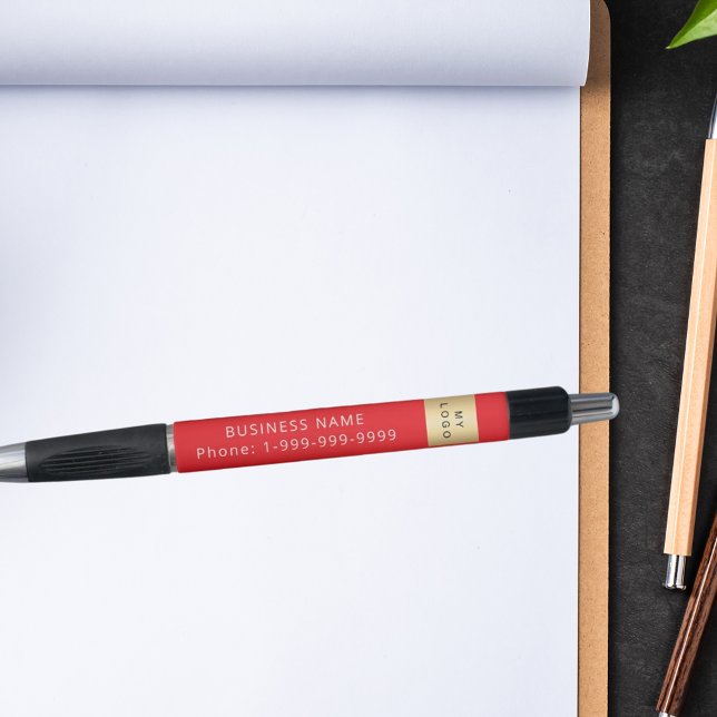 Red business company logo name phone pen (Creator Uploaded)
