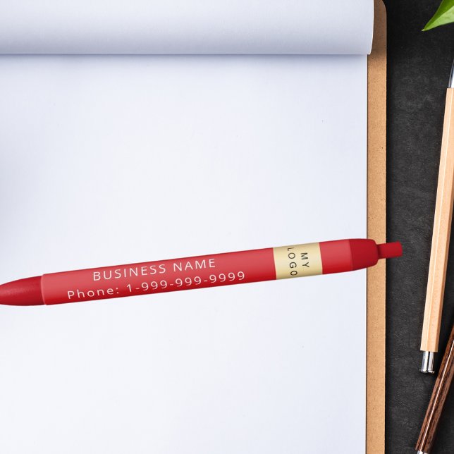 Red business company logo name phone pen (Creator Uploaded)