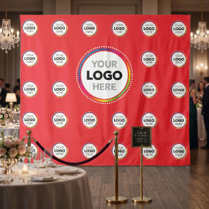 Red Business Logo Backdrop   Promo Photo Wall
