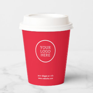 Red Business Logo Corporate Modern Professional Paper Cups