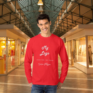 Red business logo name signature T-Shirt