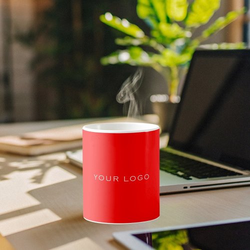 Red business logo rectangular coffee mug