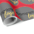 Logo Repeating Pattern Example RED BUSINESS LOGO REPEATING PATTERN CUSTOMER GIFT WRAPPING PAPER | Zazzle
