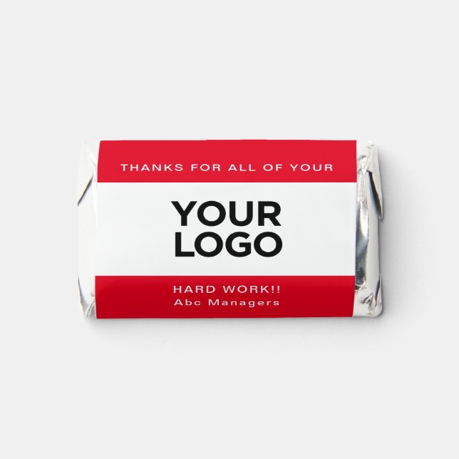 Red Business Logo Text Employee Appreciation Hershey's Miniatures (Front)