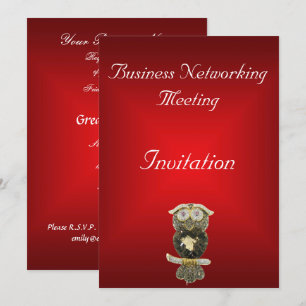 Red Business Meeting Invitation Change Logo