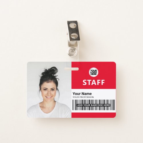 Red Business Photo ID Staff ID Badge