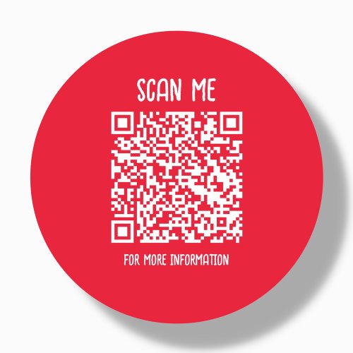 Red  Business QR Code Scannable Classic Round Sticker