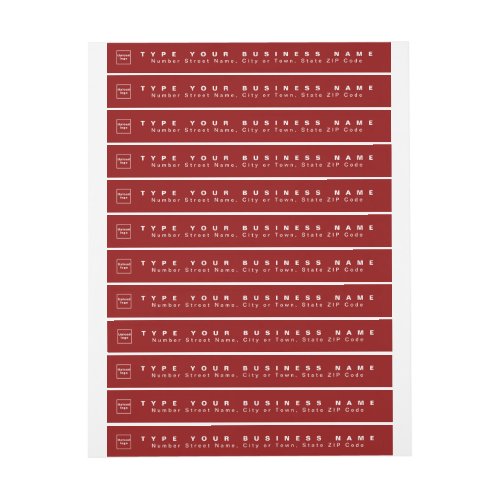 Red Business Return Address Slim Wrap Around Label