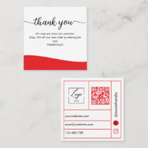 Red Business Thank You Card Order Insert