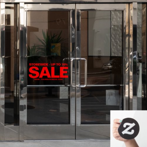 Red Business Website Address Simple Sale Window Cling