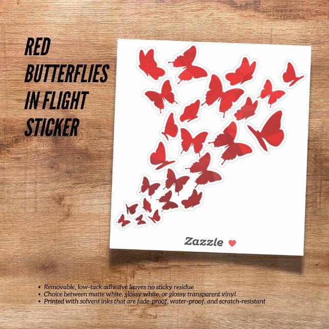 Red Butterflies In Flight Sticker (The Butterfly Studio
Red Butterflies In Flight Sticker)