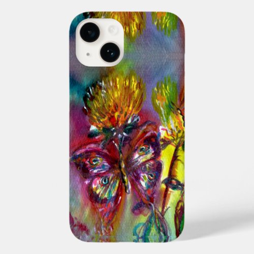 RED BUTTERFLIES ON YELLOW THISTLESBLUE SKY Floral Case_Mate iPhone 14 Case