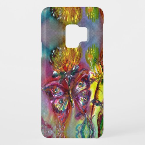 RED BUTTERFLIES ON YELLOW THISTLESBLUE SKY Floral Case_Mate Samsung Galaxy S9 Case