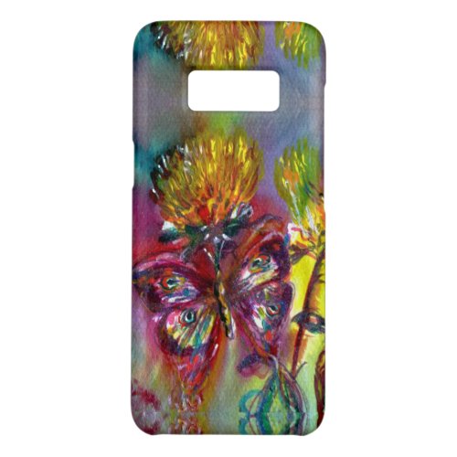 RED BUTTERFLIES ON YELLOW THISTLESBLUE SKY Floral Case_Mate Samsung Galaxy S8 Case