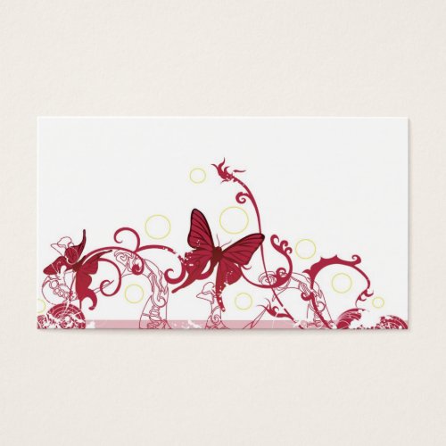 Red butterflies Profile Card Business Card Templates