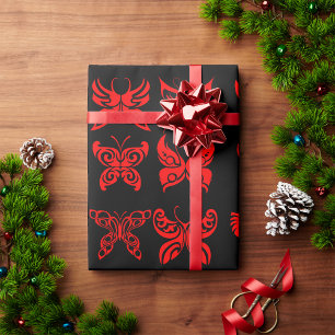 Red Butterflies Wrapping Paper