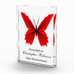 Red Butterfly Acrylic Award