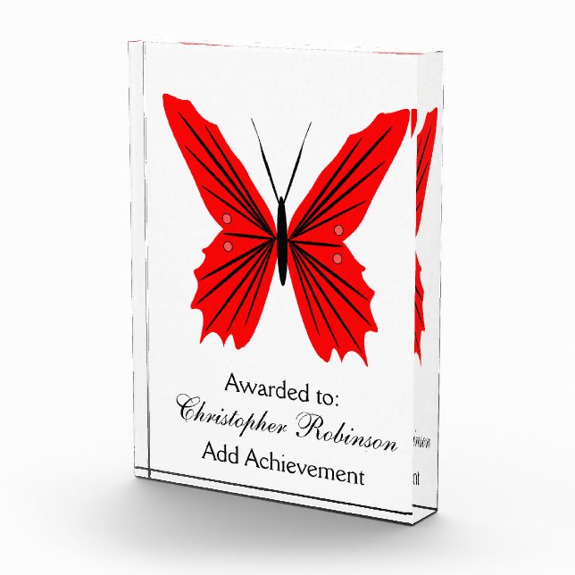 Red Butterfly Acrylic Award (Right)