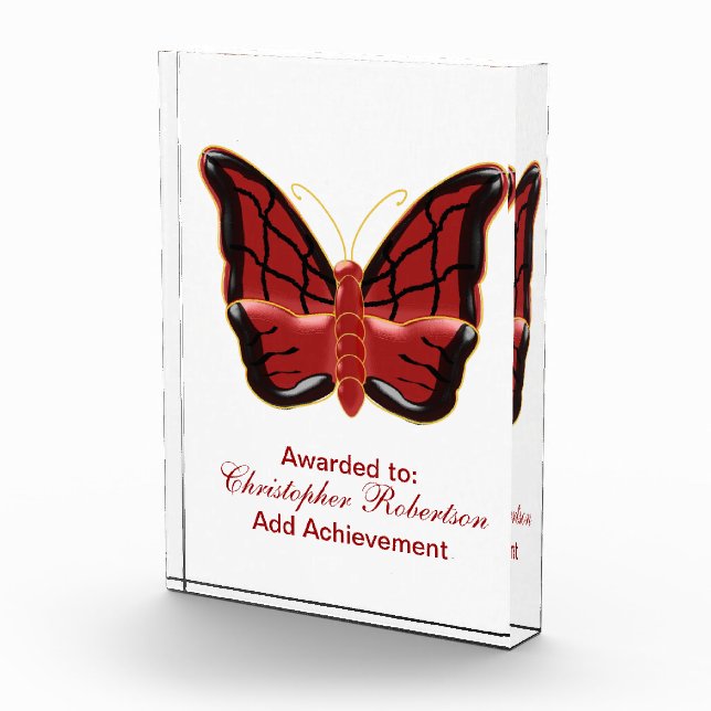 Red Butterfly Acrylic Award (Right)