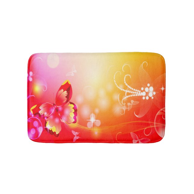 Red Butterfly Bath Mat (Front)