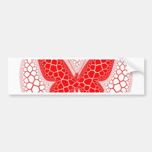 Red Butterfly Bumper Sticker