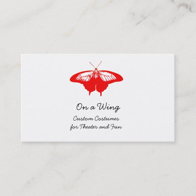 Red Butterfly business cards (Front)