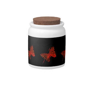 Red Butterfly Candy Jar