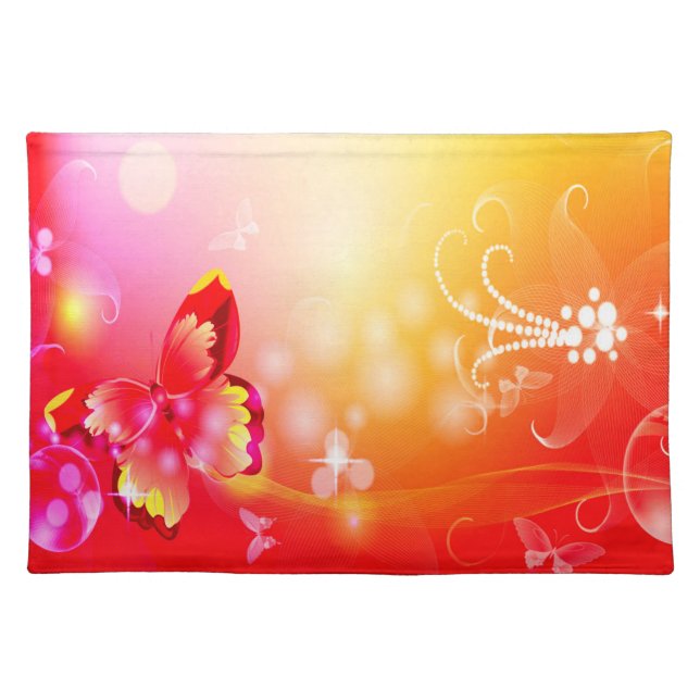 Red Butterfly Cloth Placemat (Front)