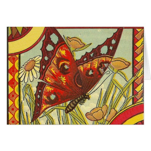 Red Butterfly Crate Label - Card (Front Horizontal)