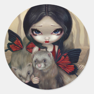 "Red Butterfly Ferrets" Sticker