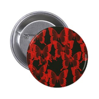 red butterfly from dark night background 2 inch round button