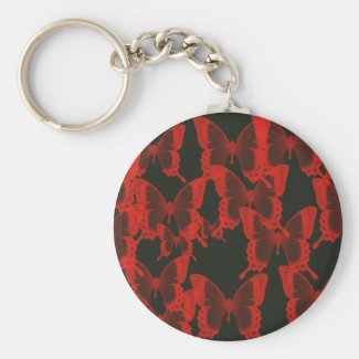 red butterfly from dark night  background keychain