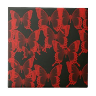red butterfly from dark night background tile