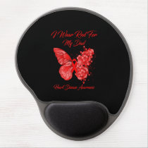 Red Butterfly Heart Disease Awareness Gel Mouse Pad