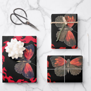 Red Butterfly in a Circle of Fire – Symbol of Pass Wrapping Paper Sheets