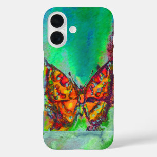 RED BUTTERFLY IN GREEN iPhone 16 CASE