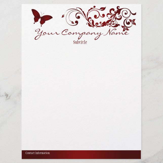 Red Butterfly Letterhead (Front)