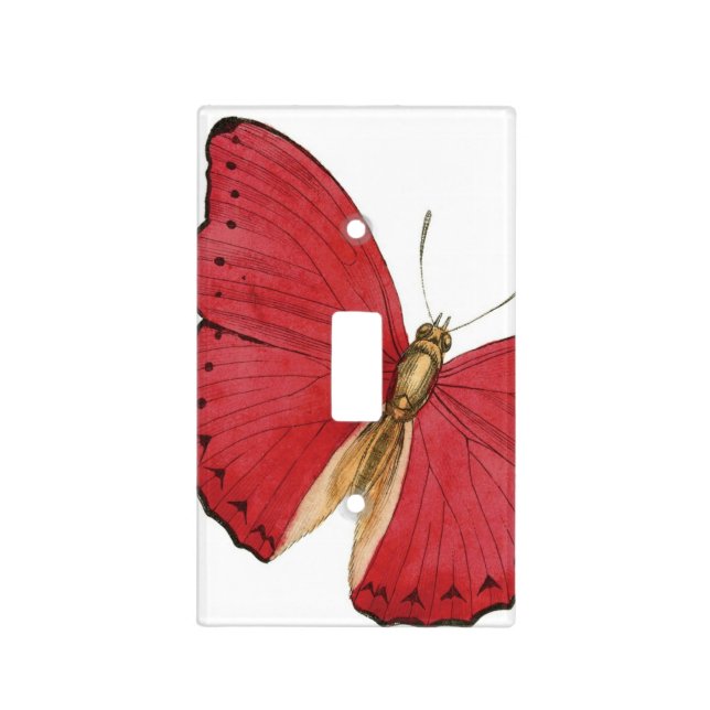 Red Butterfly Light Switch Cover (Front)