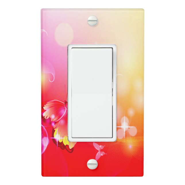 Red Butterfly Light Switch Cover (In Situ)