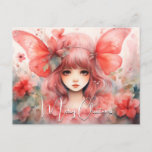 Red Butterfly Pixie   Holiday Postcard