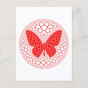 Red Butterfly Plaque Postcard