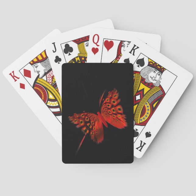 Red Butterfly Poker Cards (Back)