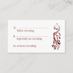 Red Butterfly Reply Cards