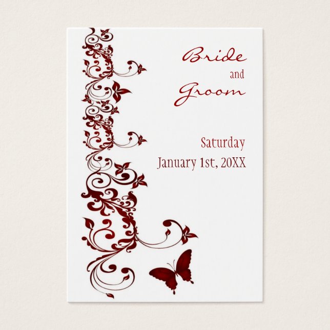 Red Butterfly Save the Date for Weddings (Front)