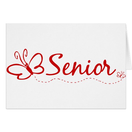 Red Butterfly Senior Cards (Front Horizontal)
