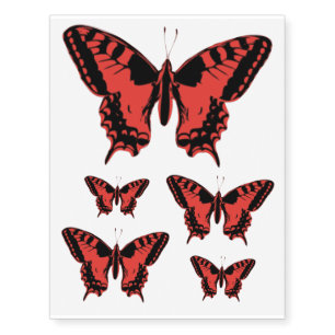 red butterfly temporary tattoo