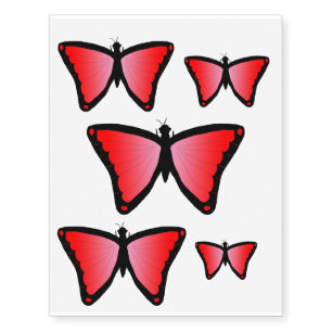 Red butterfly temporary tattoos
