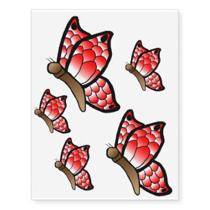 Red butterfly temporary tattoos