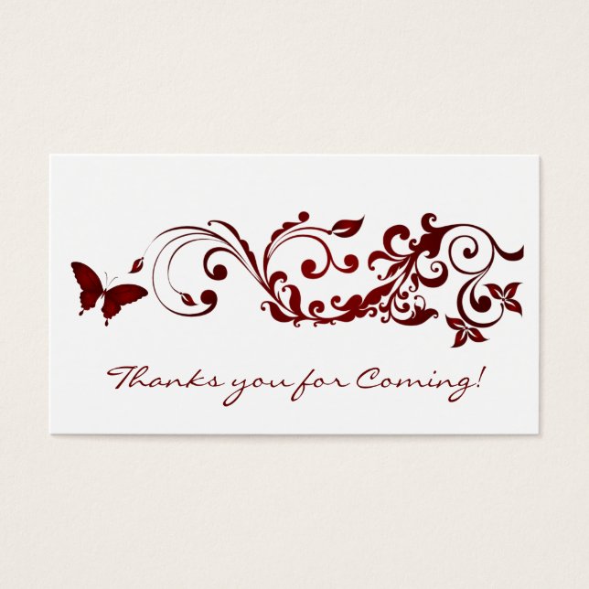 Red Butterfly, Thanks you Cards for Wedding (Front)